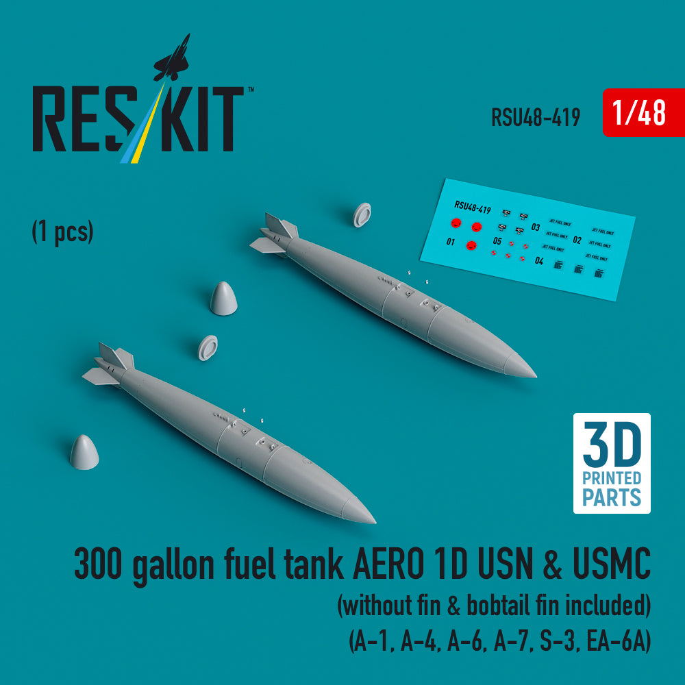 ResKit RSU48-0419 1:48 300 gallon fuel tank AERO 1D USN & USMC