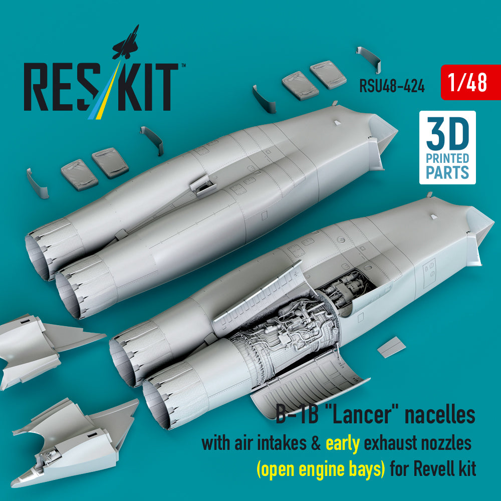 ResKit RSU48-0424 1:48 B-1B Lancer Nacelles & Early Nozzles