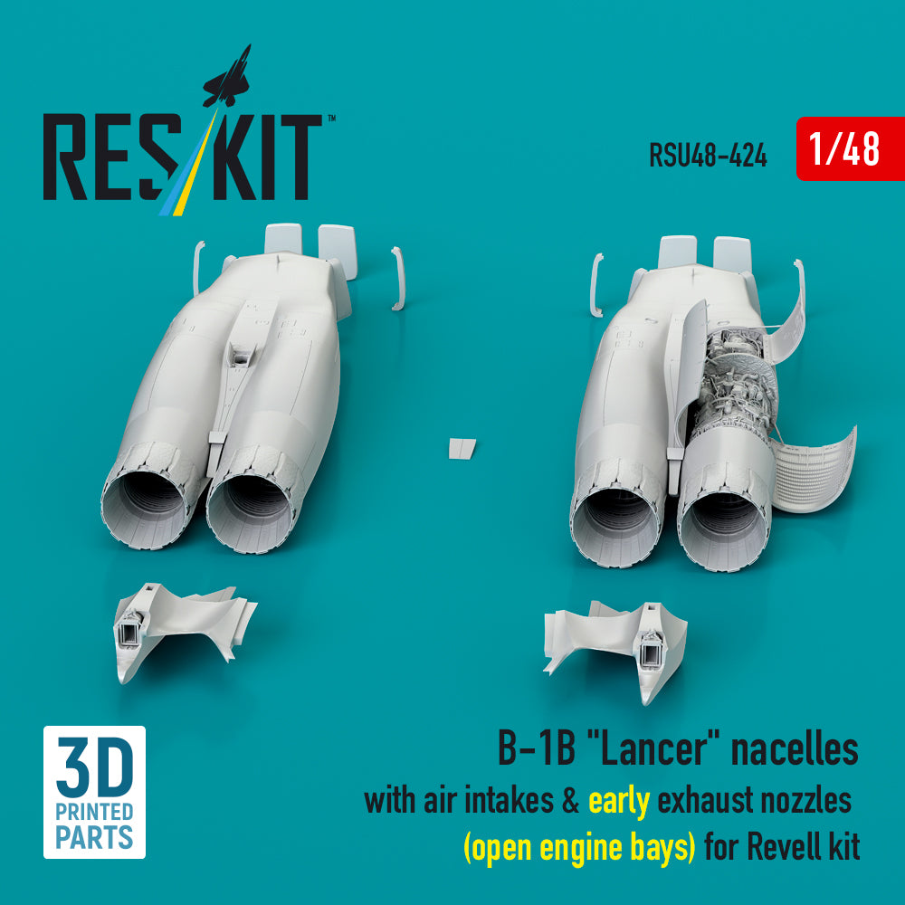 ResKit RSU48-0424 1:48 B-1B Lancer Nacelles & Early Nozzles