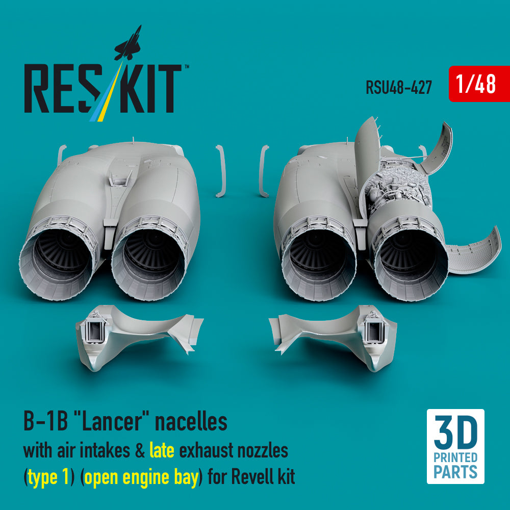 ResKit RSU48-0427 1:48 B-1B Lancer Nacelles & Late Nozzles