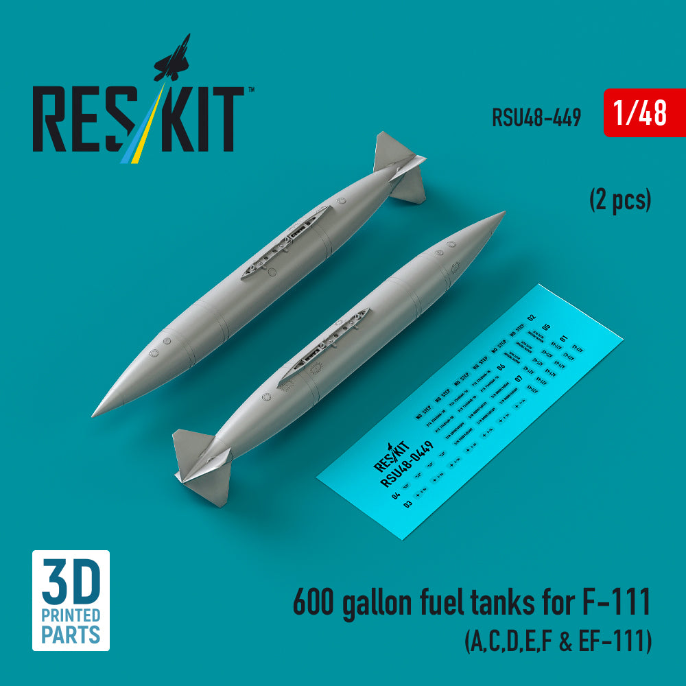 ResKit RSU48-0449 1:48 600 gallon fuel tanks for F-111