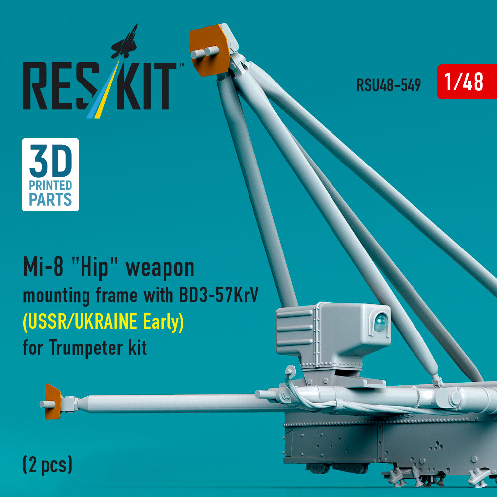 ResKit RSU48-0549 1:48 Mil Mi-8 Hip weapon mounting frame with BD3-57KrV