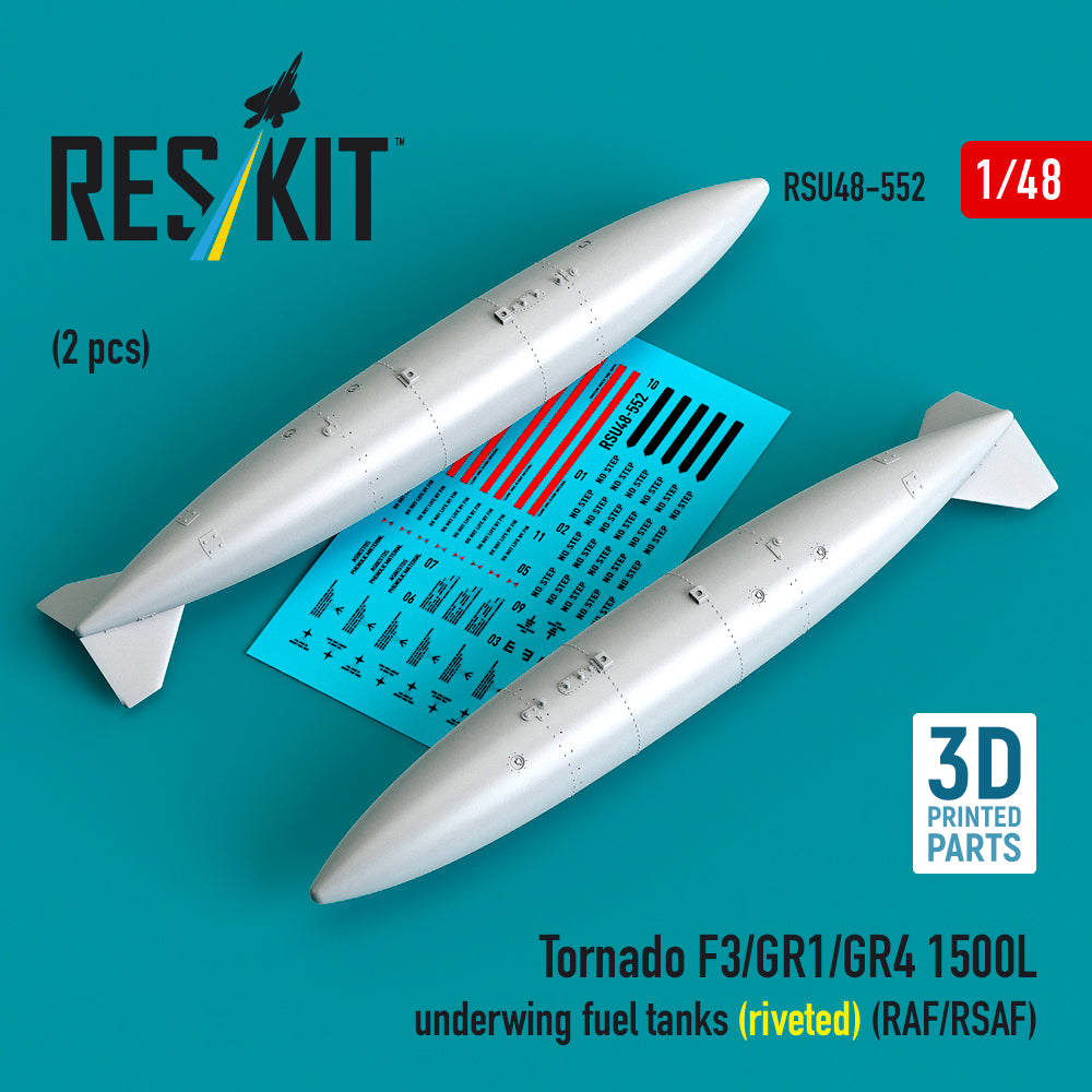 ResKit RSU48-0552 1:48 Panavia Tornado F.3/GR.1/GR.4 1500L underwing fuel tanks