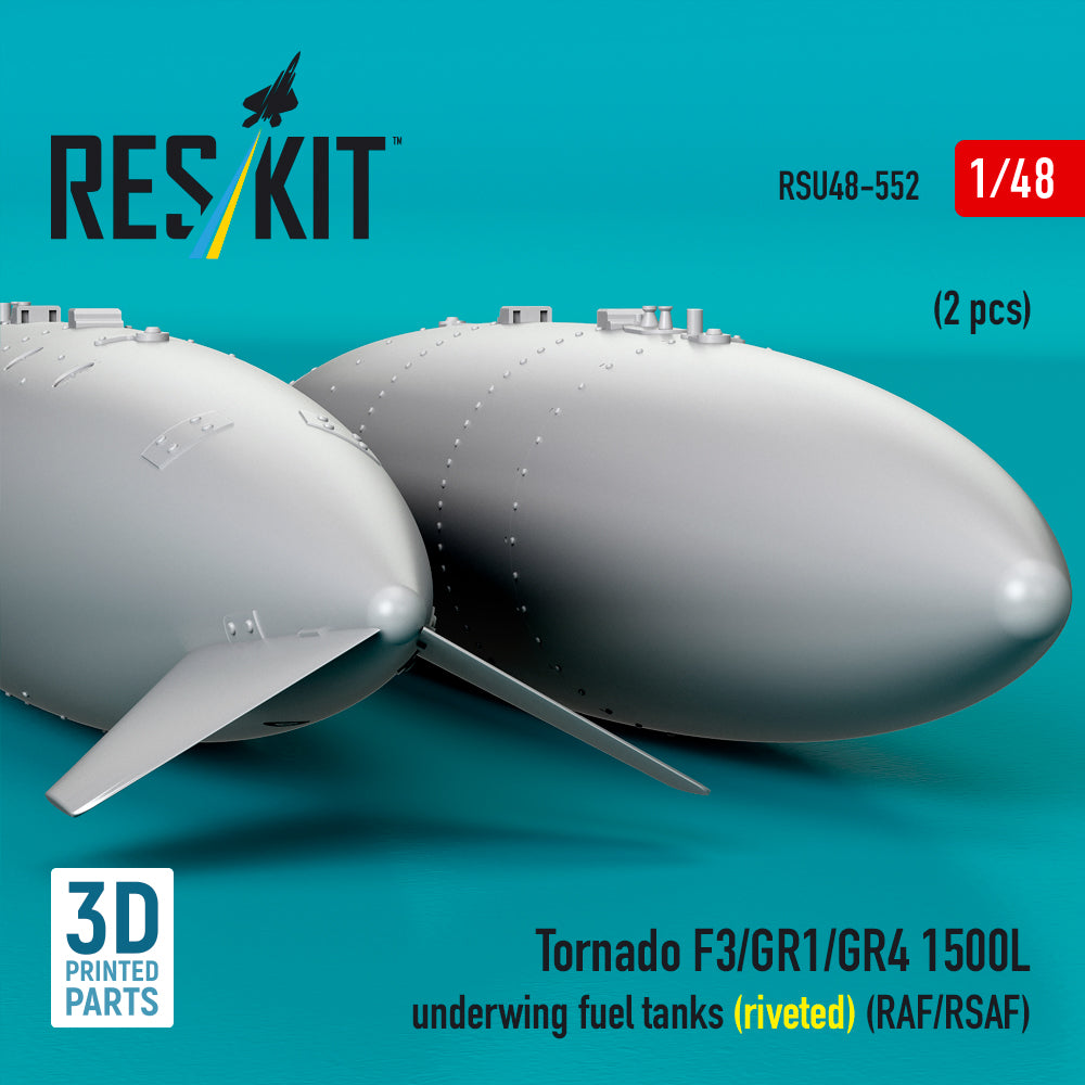 ResKit RSU48-0552 1:48 Panavia Tornado F.3/GR.1/GR.4 1500L underwing fuel tanks