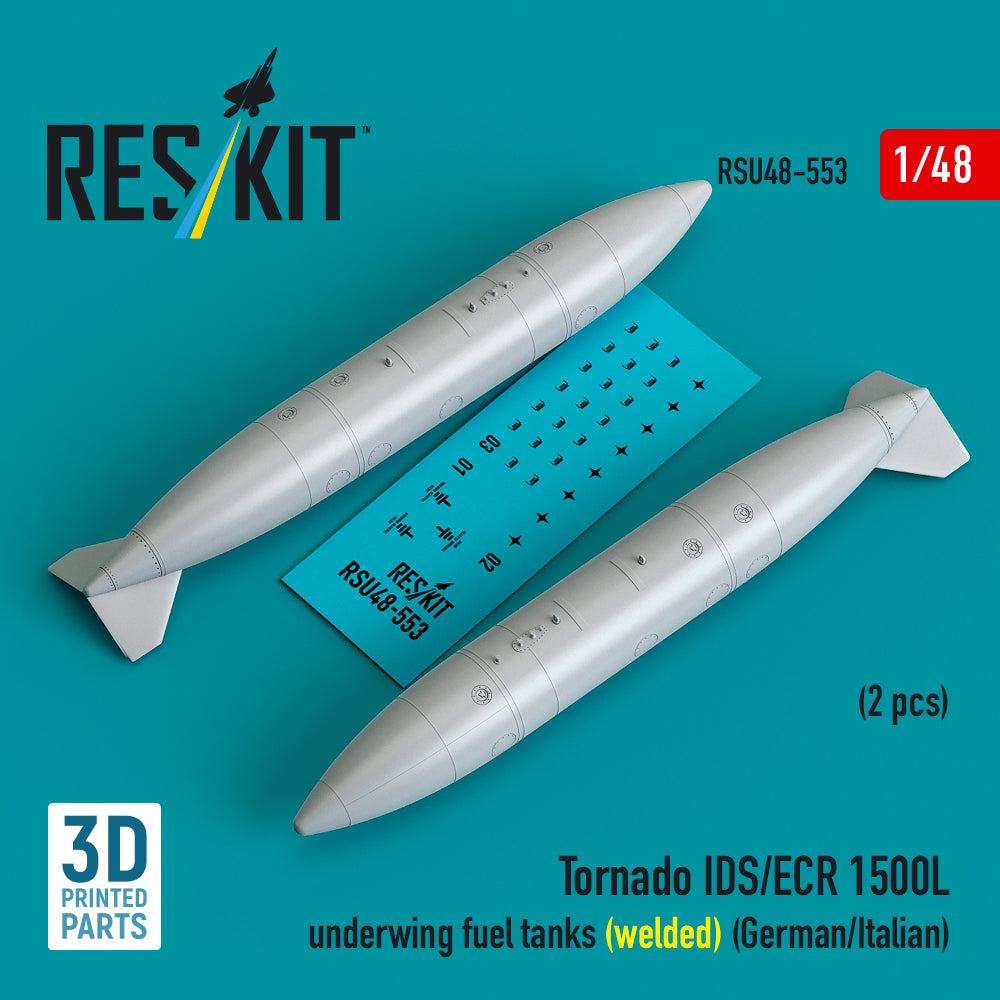 ResKit RSU48-0553 1:48 Panavia Tornado IDS/ECR 1500L underwing fuel tanks