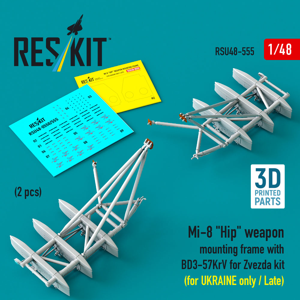 ResKit RSU48-0555 1:48 Mil Mi-8 Hip Weapon Mounting Frame