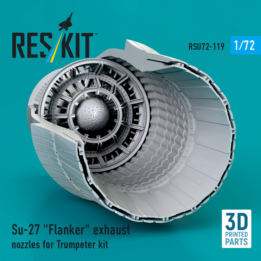 ResKit RSU72-0119 1:72 Sukhoi Su-27 Flanker exhaust nozzles