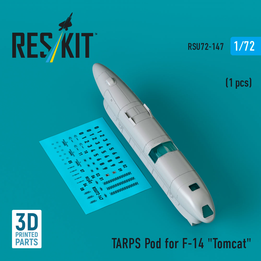 ResKit RSU72-0147 1:72 TARPS pod with decals for Grumman F-14A Tomcat