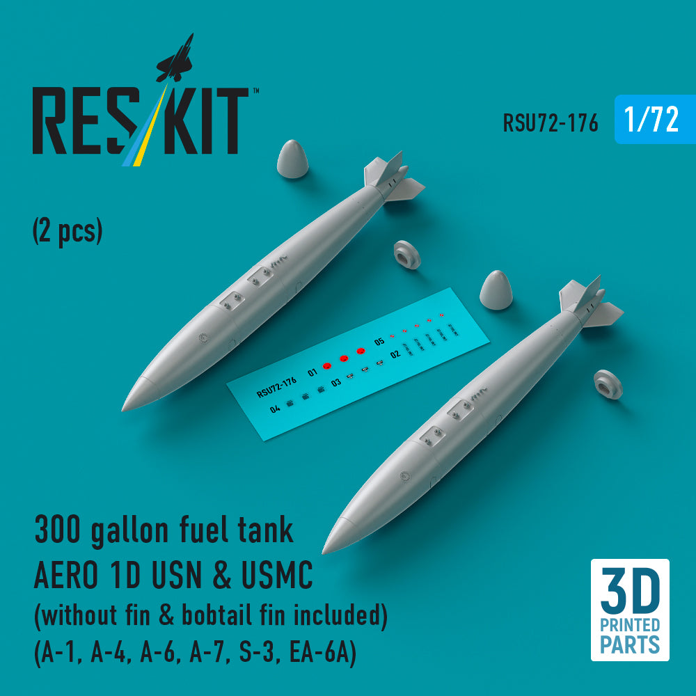 ResKit RSU72-0176 1:72 300 gallon fuel tank AERO 1D USN & USMC