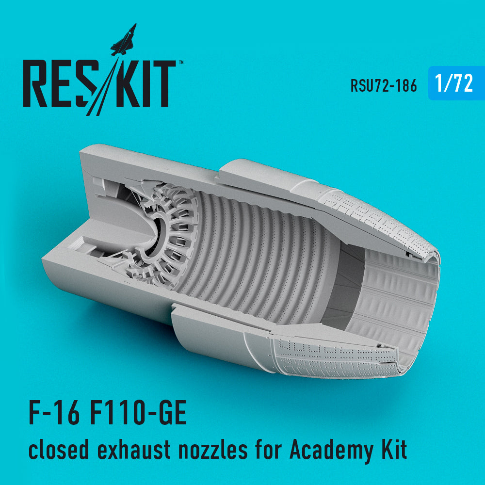ResKit RSU72-0186 1:72 General-Dynamics F-16A F110-GE closed exhaust nozzles