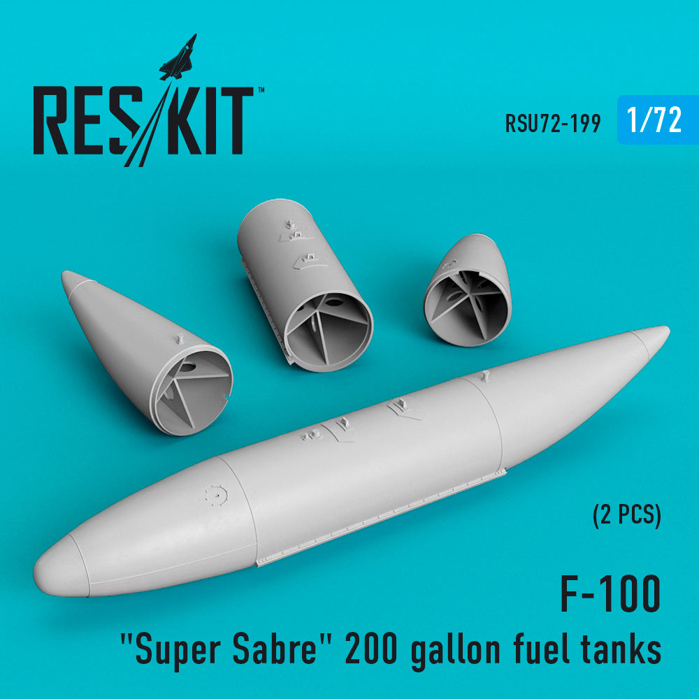 ResKit RSU72-0199 1:72 North-American F-100D 'Super Sabre' 200 gallon fuel tanks