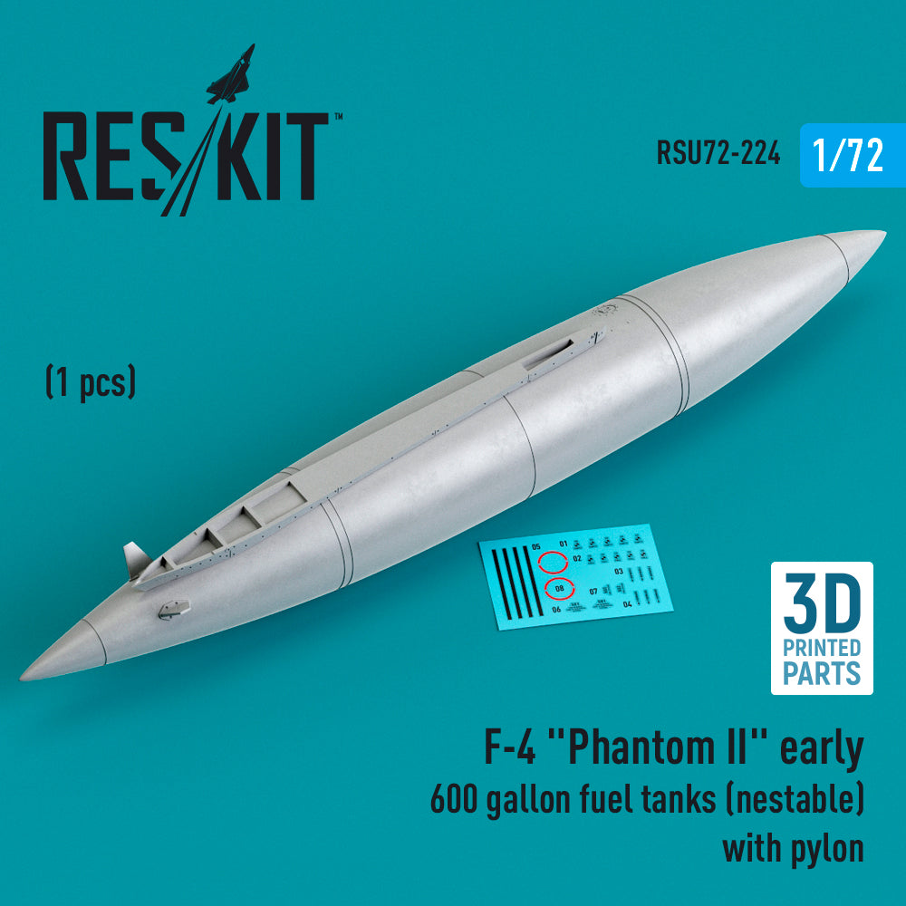 ResKit RSU72-0224 1:72 McDonnell F-4 Phantom II early 600 gallon fuel tanks