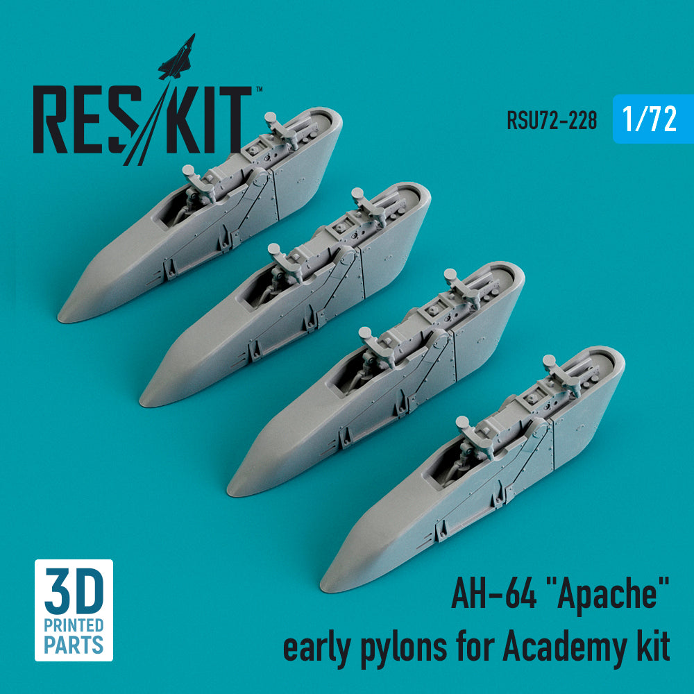 ResKit RSU72-0228 1:72 Bell/Boeing AH-64 Apache early pylons