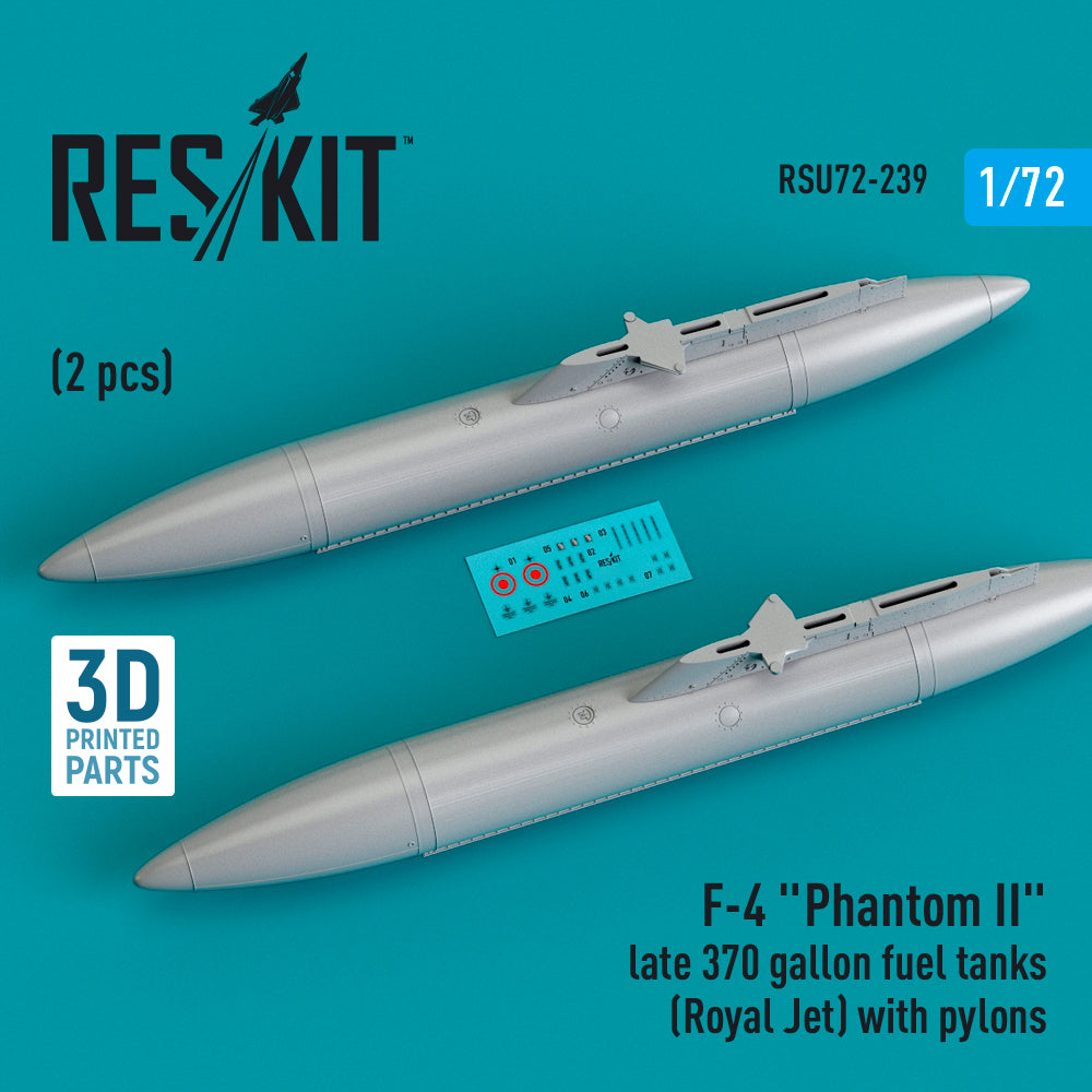 ResKit RSU72-0239 1:72 McDonnell F-4 Phantom II late 370 gallon fuel tanks