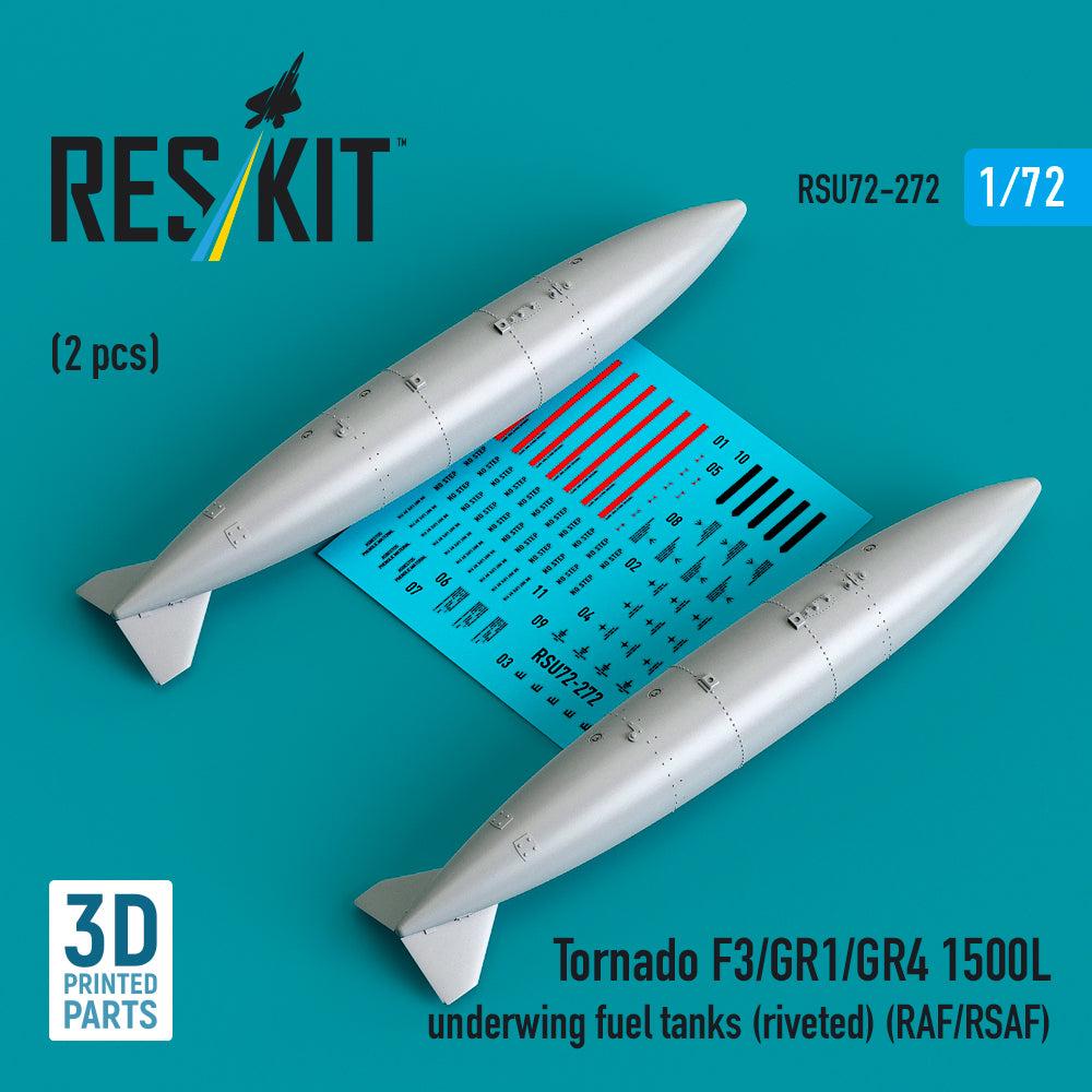 ResKit RSU72-0272 1:72 Panavia Tornado F.3/GR.1/GR.4 1500L underwing fuel tanks