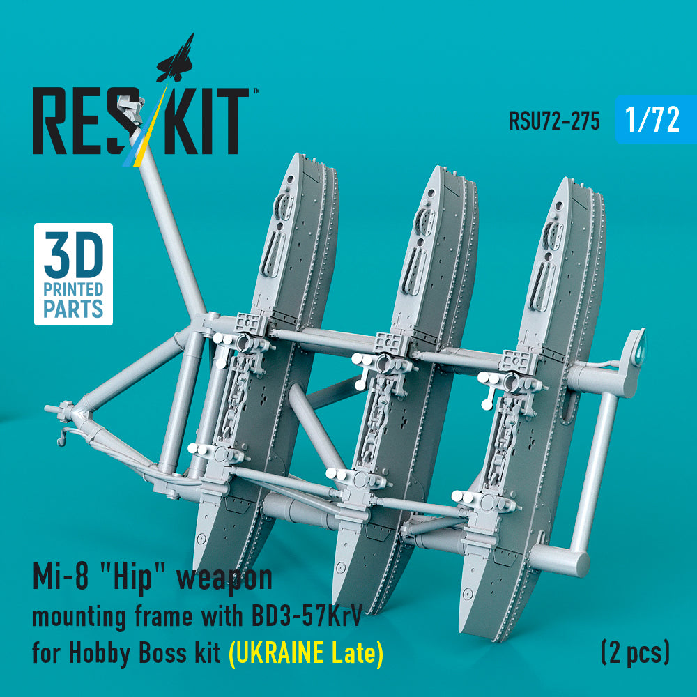 ResKit RSU72-0275 1:72 Mil Mi-8 Hip weapon mounting frame with BD3-57KrV