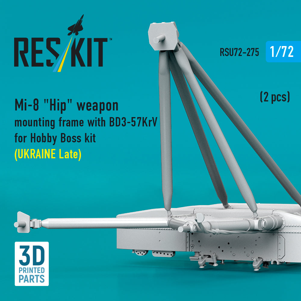 ResKit RSU72-0275 1:72 Mil Mi-8 Hip weapon mounting frame with BD3-57KrV