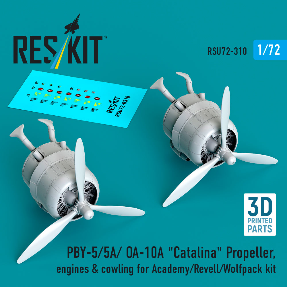 ResKit RSU72-0310 1:72 PBY-5/OA-10A Catalina Propeller/Engines