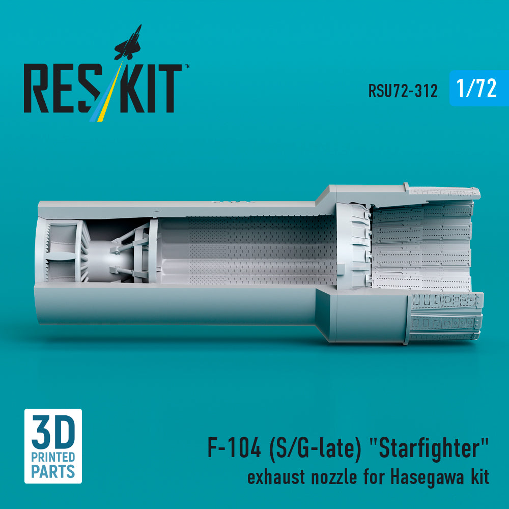 ResKit RSU72-0312 1:72 Lockheed F-104S/F-104G-late) Starfighter exhaust nozzle
