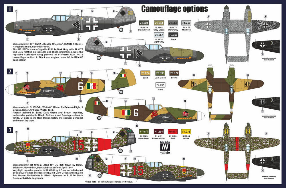 Retrowings by AZ Model RTW7201 1:72 Messerschmitt Bf-109Z-2 Night Fighter