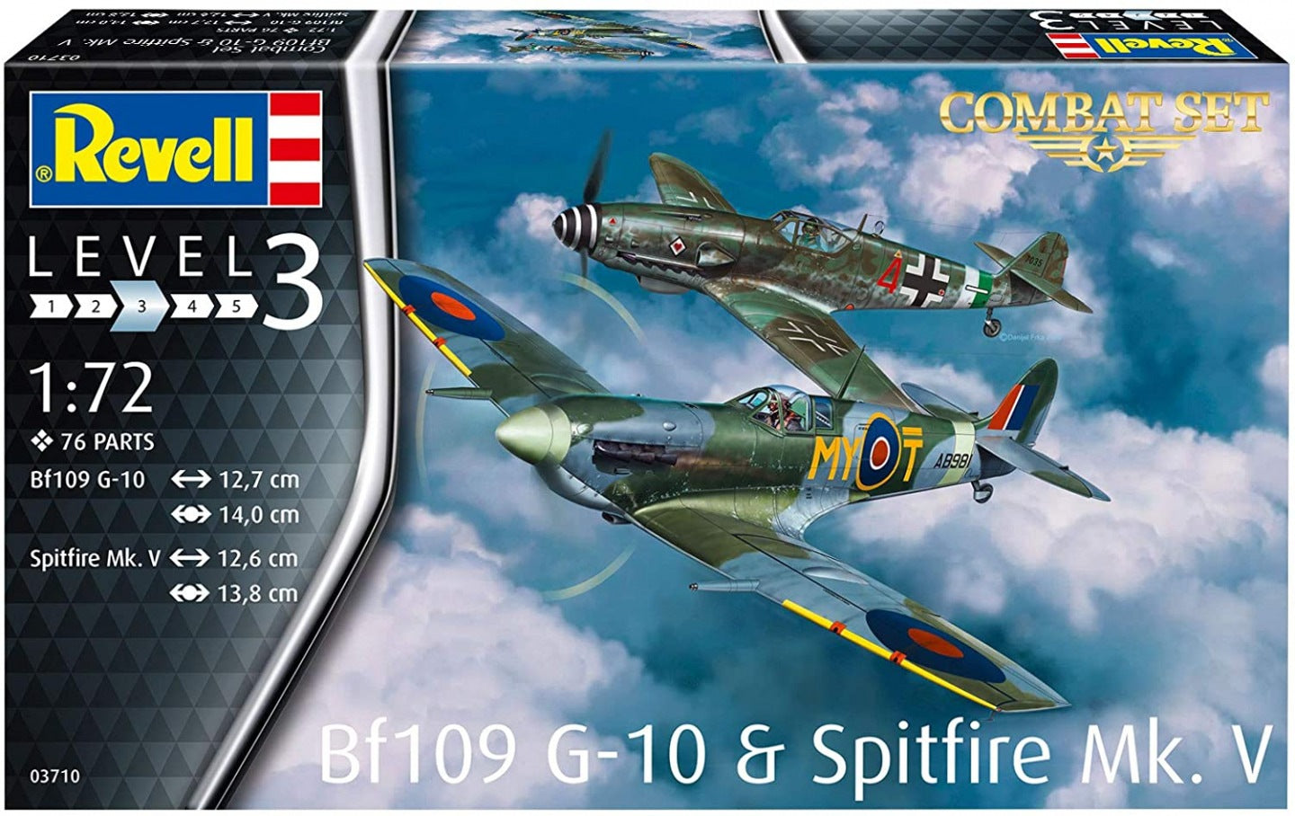 Revell 3710 Combat Set Messerschmitt Bf-109G-10 & Spitfire Mk.V 1:72 Model Kit