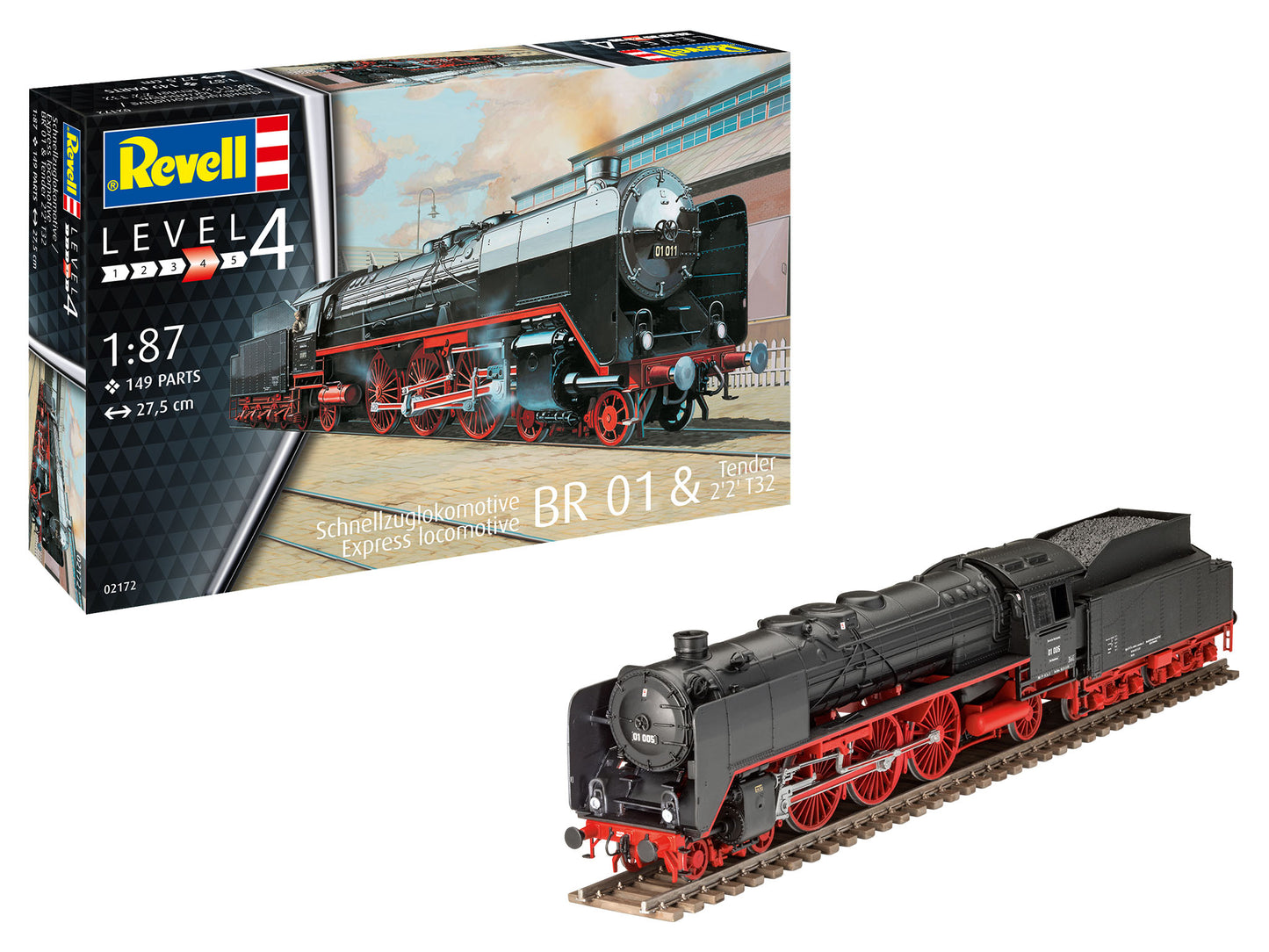 Revell 2172 Express Locomotive BR01 w/Tender 2'2' T329 1:87 Model Kit