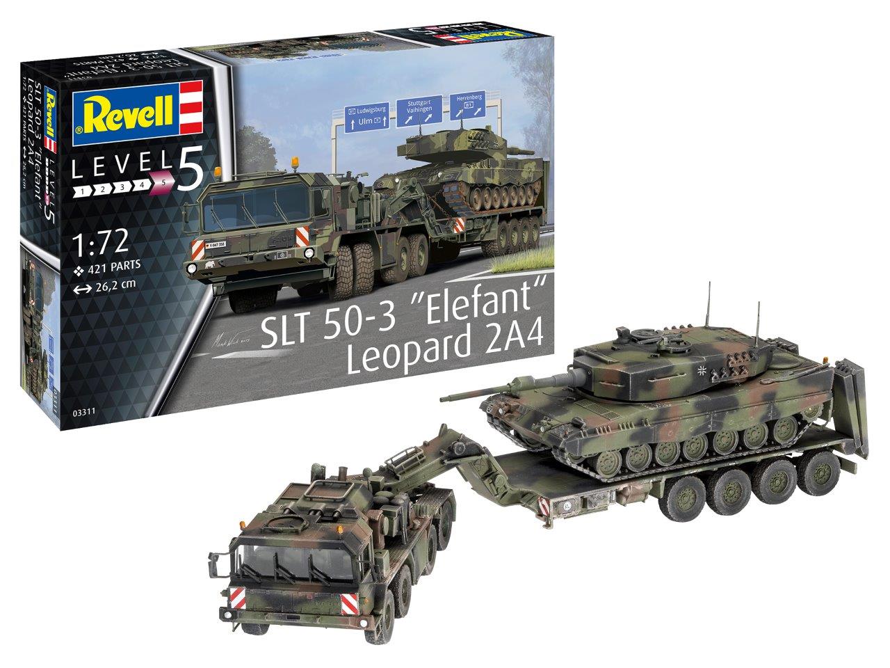 Revell 3311 SLT 50-3 'Elefant' & Leopard 2A4 1:72 Model Kit