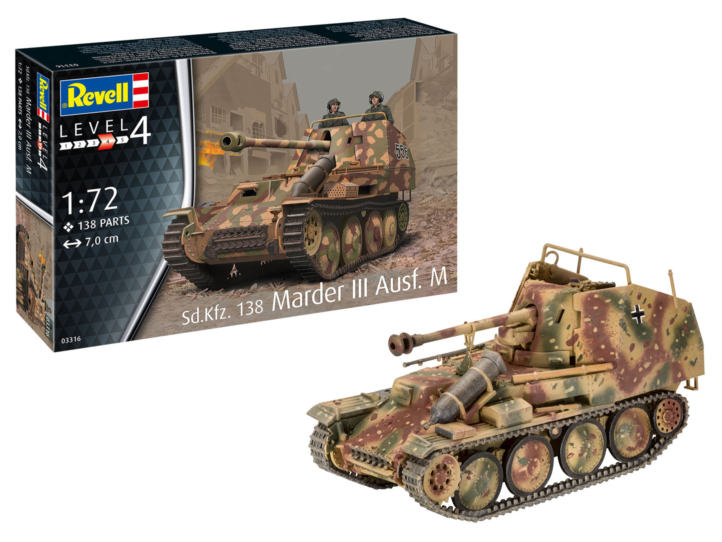 Revell 3316 Sd.Kfz.138 Ausf.M Marder III 1:72 Model Kit