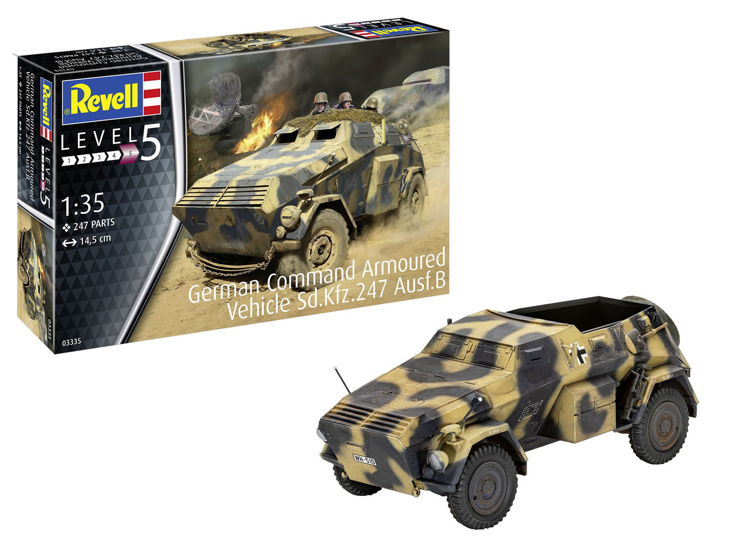 Revell 3335 Sd.Kfz.247 Ausf.B German Command Armoured Vehicle 1:35 Model Kit