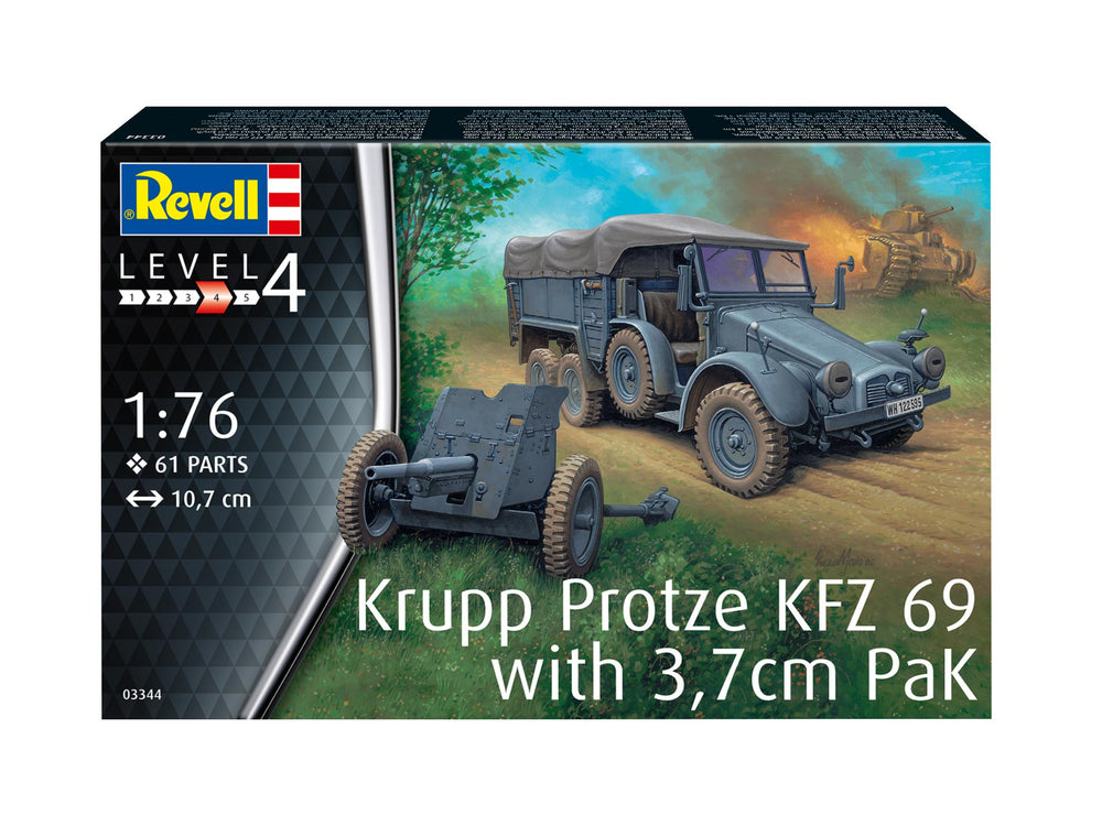 Revell 3344 Krupp-Protze KFZ.69 with 3.7cm Pak 1:76 Model Kit