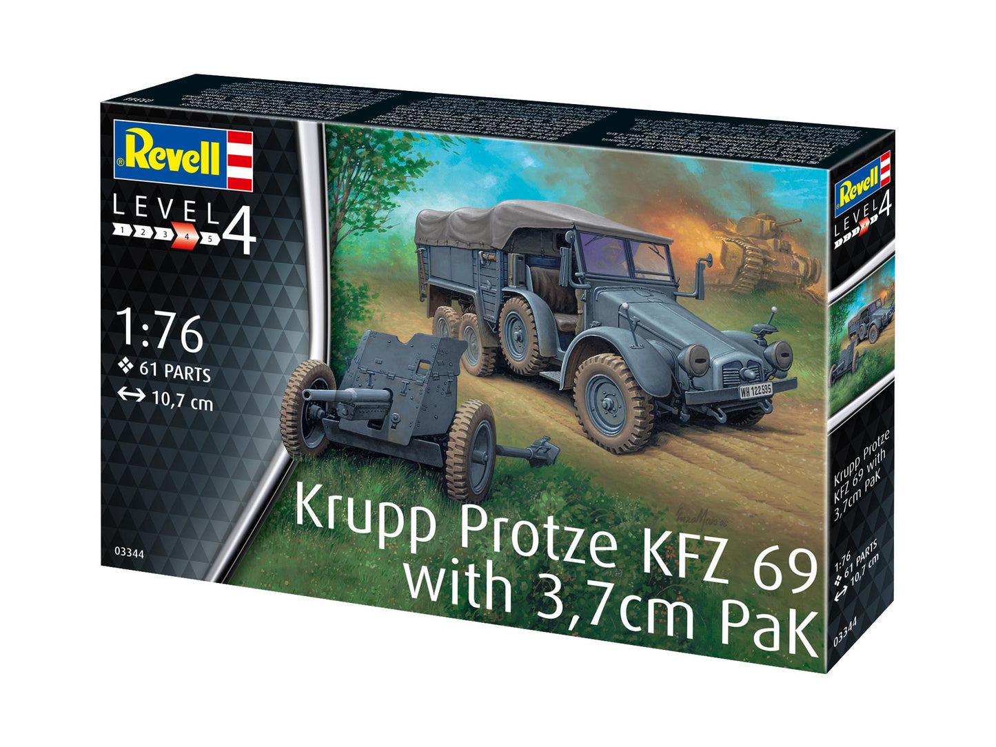 Revell 3344 Krupp-Protze KFZ.69 with 3.7cm Pak 1:76 Model Kit