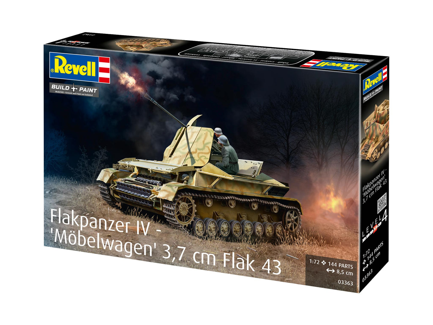 Revell 3363 Flakpanzer IV Mobelwagen 3.7cm Flak 43 1:72 Model Kit