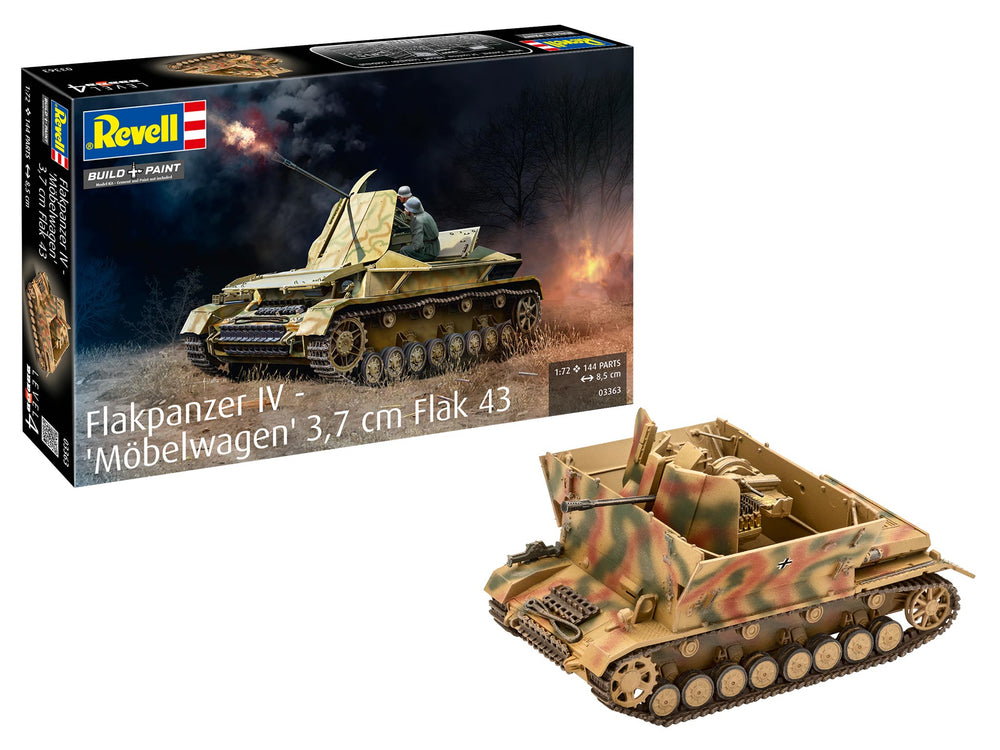 Revell 3363 Flakpanzer IV Mobelwagen 3.7cm Flak 43 1:72 Model Kit