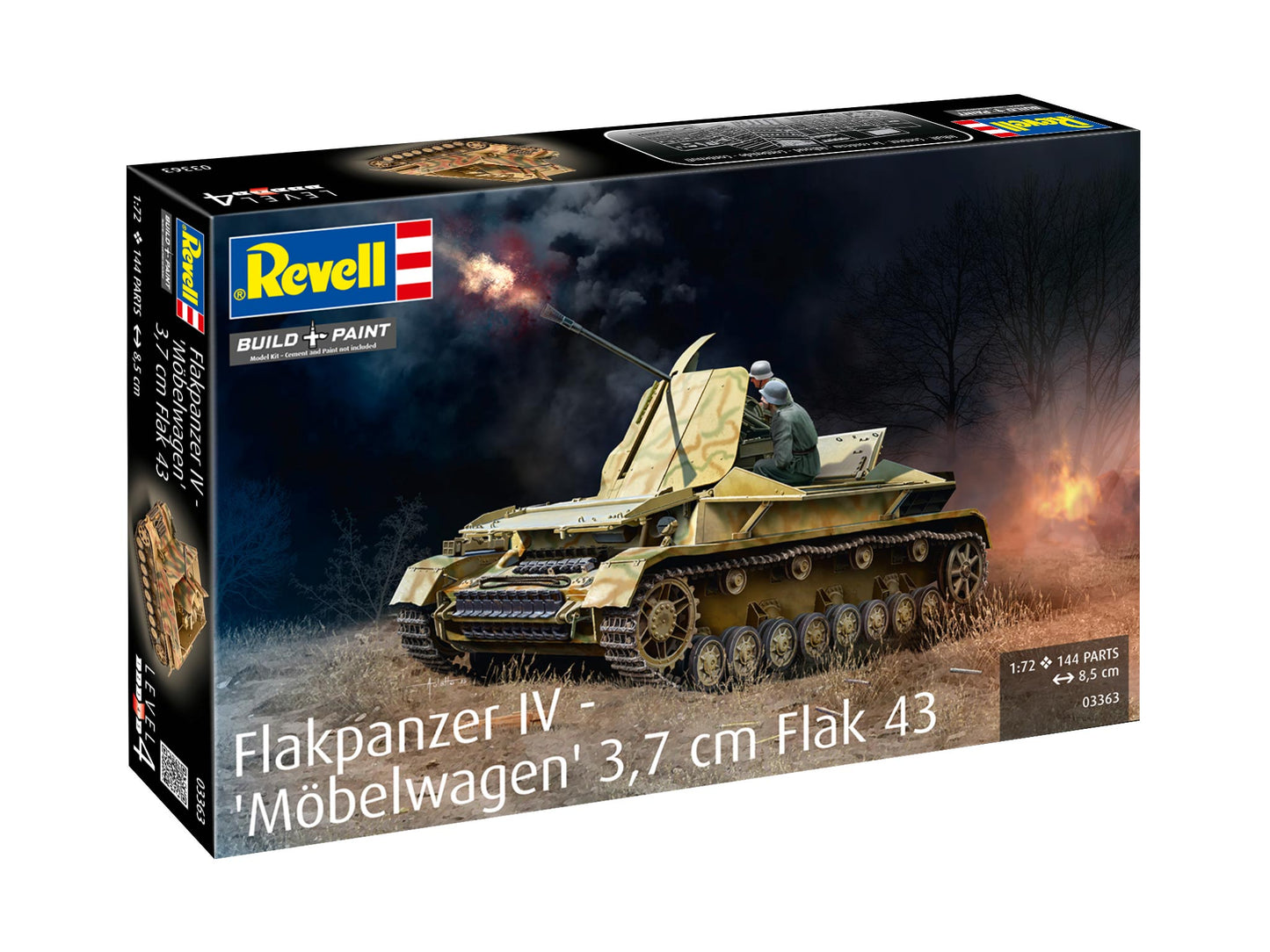 Revell 3363 Flakpanzer IV Mobelwagen 3.7cm Flak 43 1:72 Model Kit