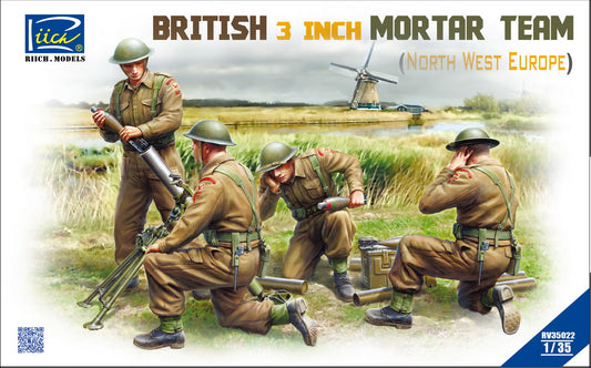 Riich Models RV35022 1:35 British 3 inch Mortar Team set