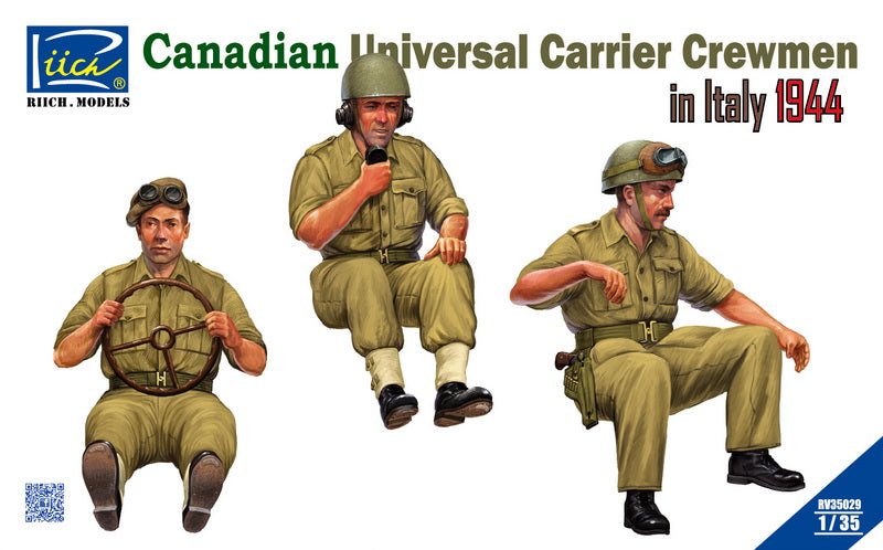 Riich Models RV35029 1:35 Canadian Universal Carrier Crewmen in Italy 1944