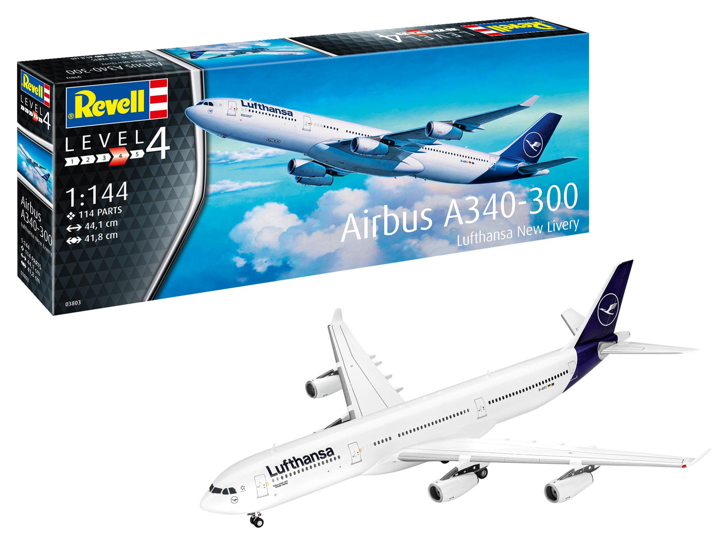 Revell 3803 Airbus A340-300 "Lufthansa" New Livery 1:144 Model Kit