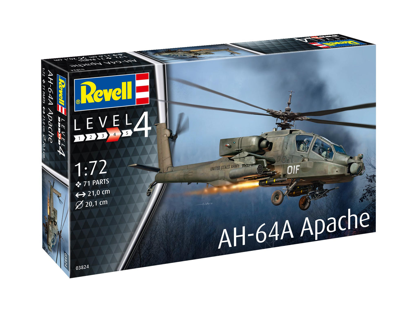 Revell 3824 Hughes AH-64A Apache 1:72 Model Kit
