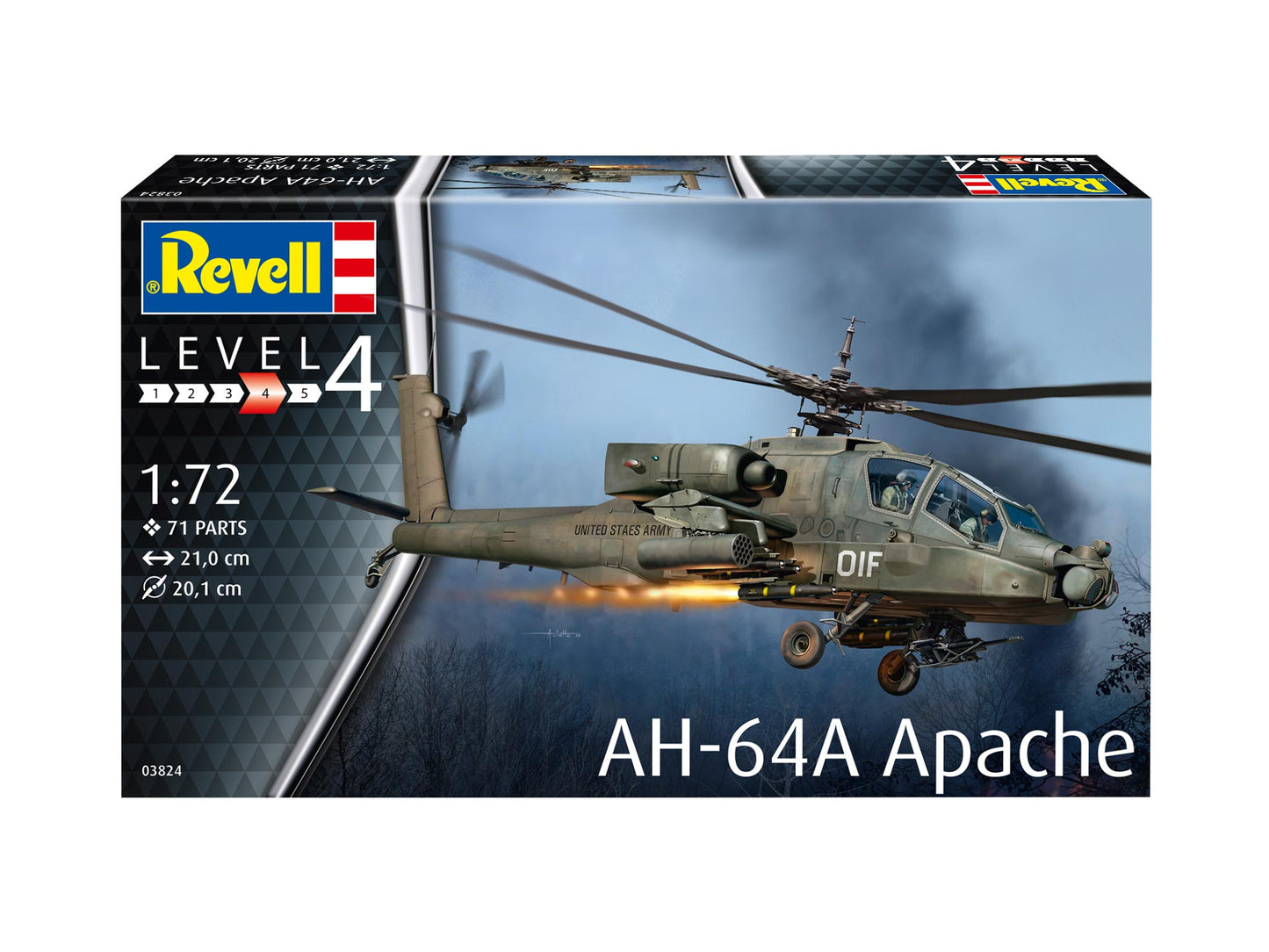 Revell 3824 Hughes AH-64A Apache 1:72 Model Kit