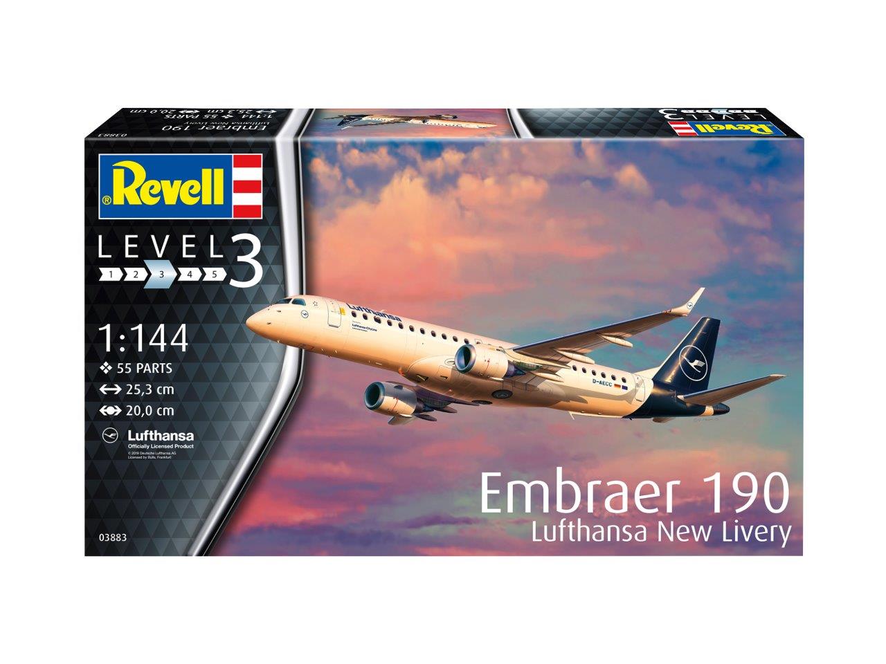 Revell 3883 Embraer 190 Luthansa New livery 1:144 Model Kit