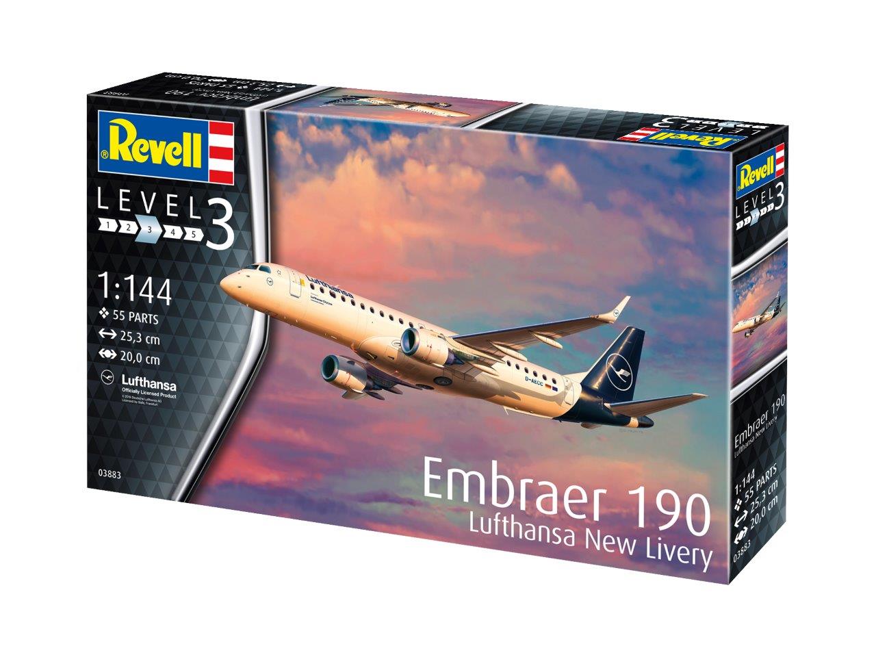 Revell 3883 Embraer 190 Luthansa New livery 1:144 Model Kit