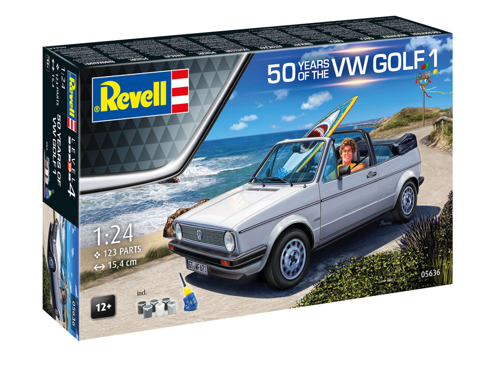 Revell 5636 VW Golf 1 Cabriolet 50 Years Gift Set 1:24 Model Kit