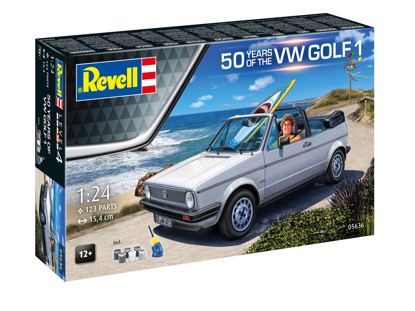 Revell 5636 VW Golf 1 Cabriolet 50 Years Gift Set 1:24 Model Kit