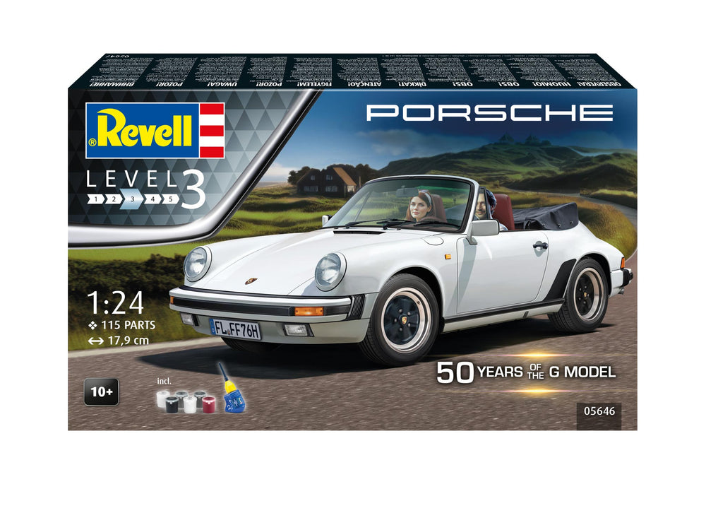 Revell 5646 Gift Set Porsche 911 G-Model Cabrio 50th Anniversary 1:24 Model Kit
