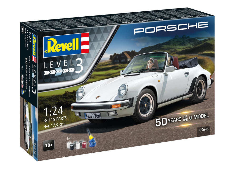 Revell 5646 Gift Set Porsche 911 G-Model Cabrio 50th Anniversary 1:24 Model Kit