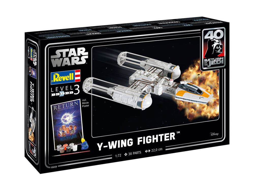 Revell 5658 Y-Wing Fighter Star Wars 40th Anniv Set 1:72 Model Kit