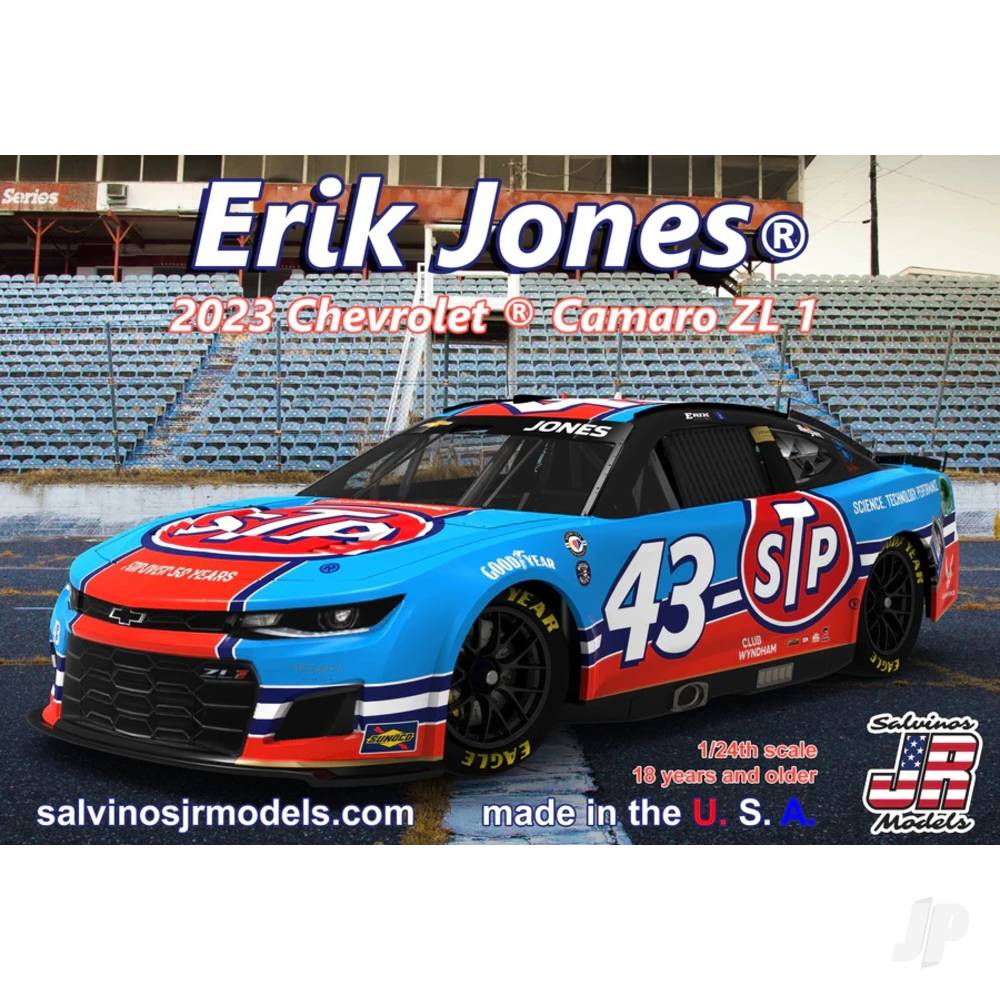 Salvinos JR Legacy Motor Club Erik Jones 2023 Camaro "STP" 1:24 Model Kit