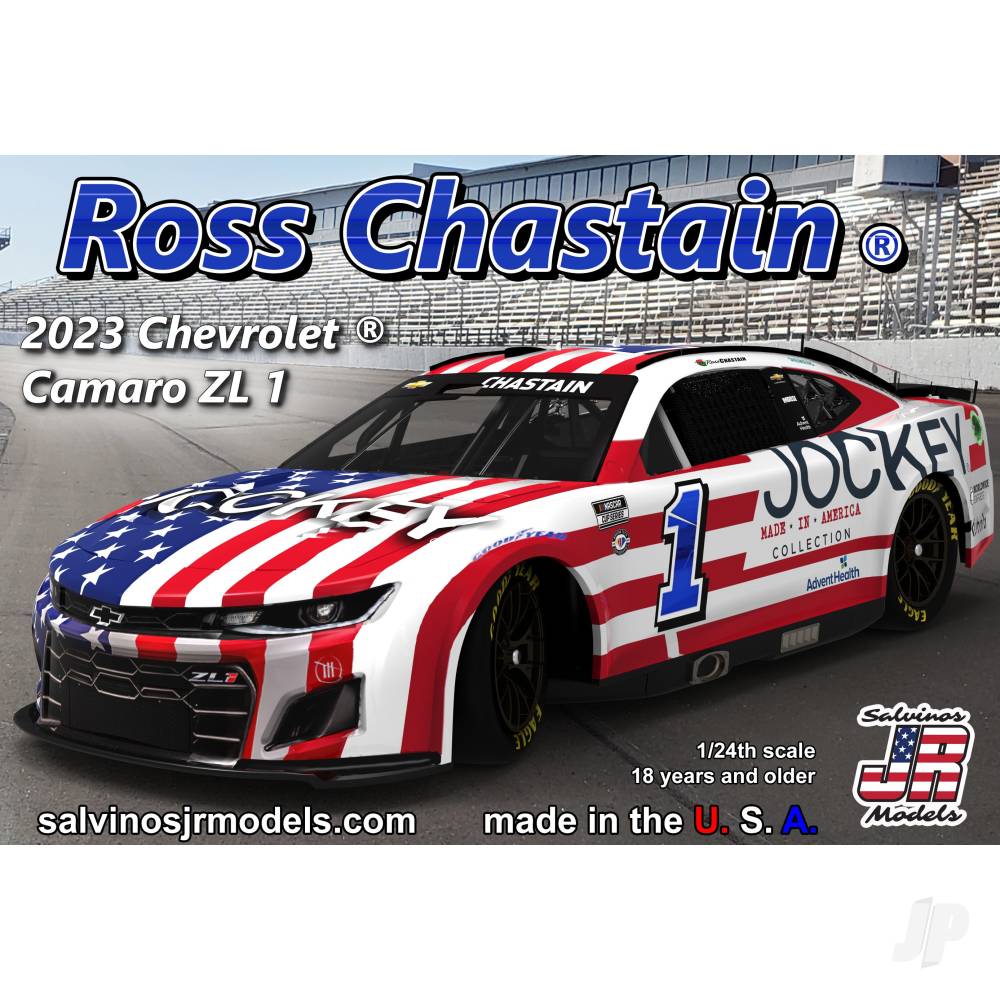 Salvinos JR Trackhouse Racing 2023 Ross Chastain Camaro "Jockey" 1:24 Model Kit