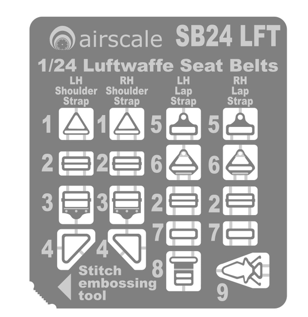 Airscale ASSB24LFT 1:24 Luftwaffe seatbelts WWII