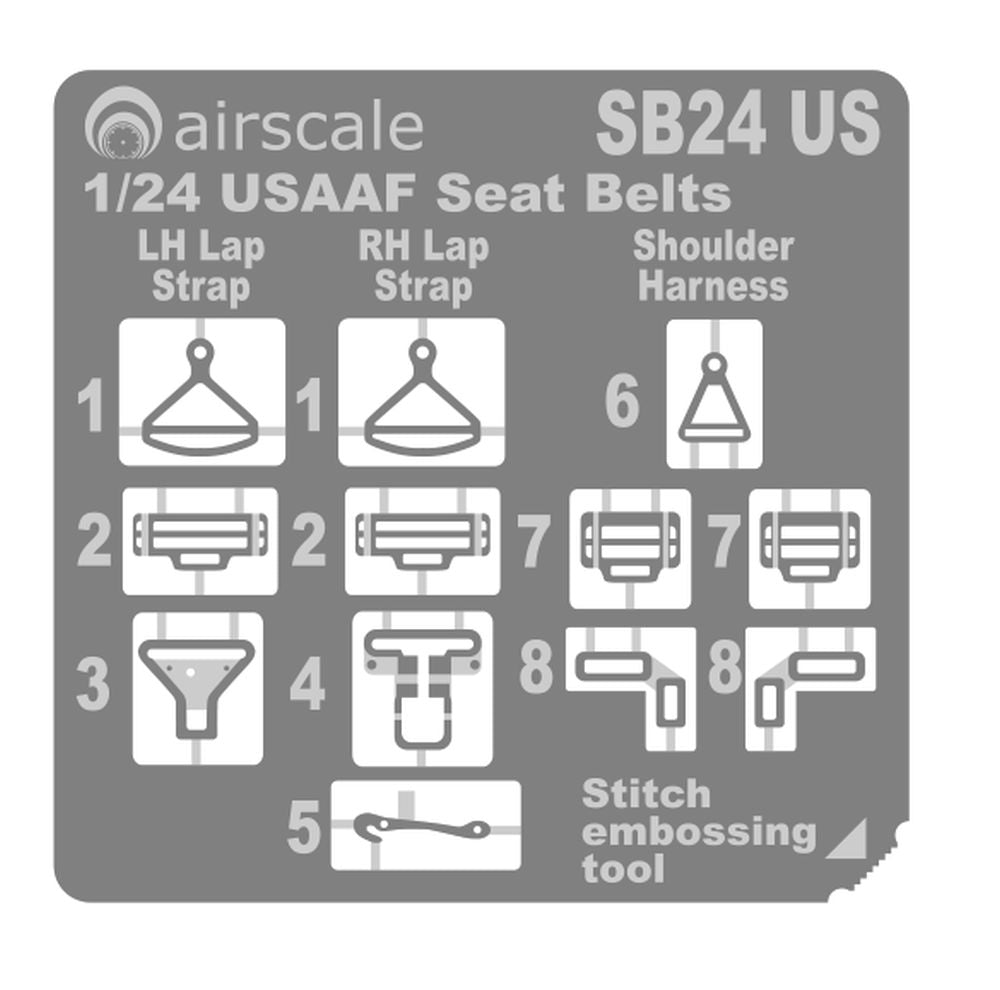 Airscale ASSB24US 1:24 USAAF seatbelts WWII
